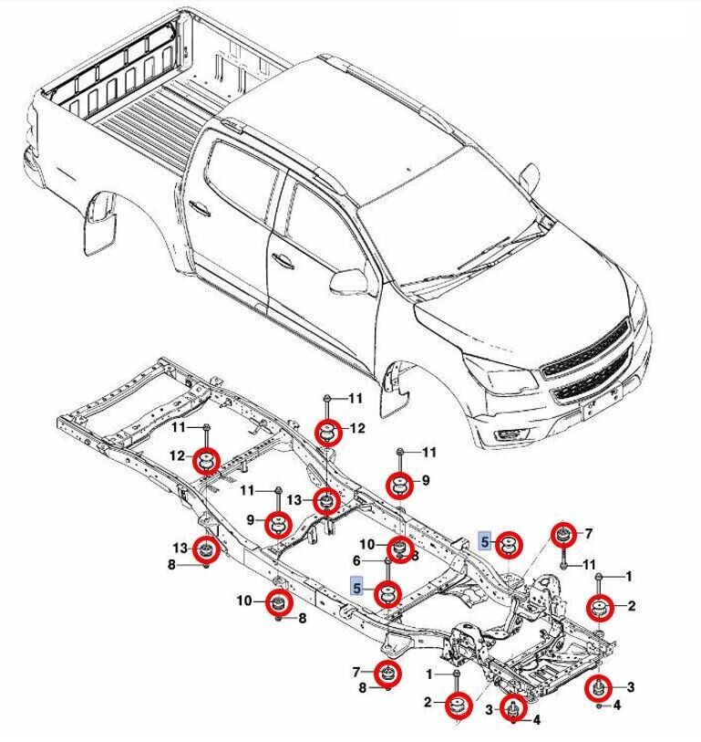 Body Mount Bushing Kit ISUZU Dmax 2008 - 2020 (Dual Cab)