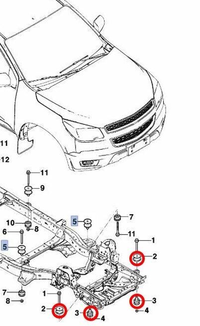 Body Mount Bushings (Front Only) ISUZU Dmax 2008 - 2020